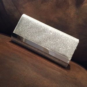 Silver Glittery Formal Clutch